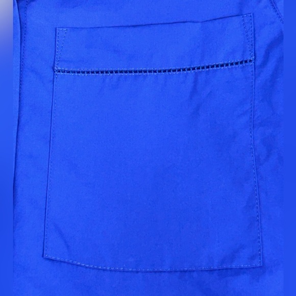 NWT Lafayette 148 Bright Blue Lace Detail Button Up - Picture 5 of 11